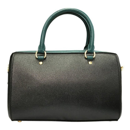 COACH コーチ ハンドバッグ レディース レザー 2way 斜め掛け ショルダー ボストン ブラック/グリーン F88033 中古 T1
