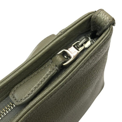dunhill ダンヒル クラッチバッグ メンズ シボレザー セカンドバッグ ジップポーチ ハンドル付き グレー 中古 T1