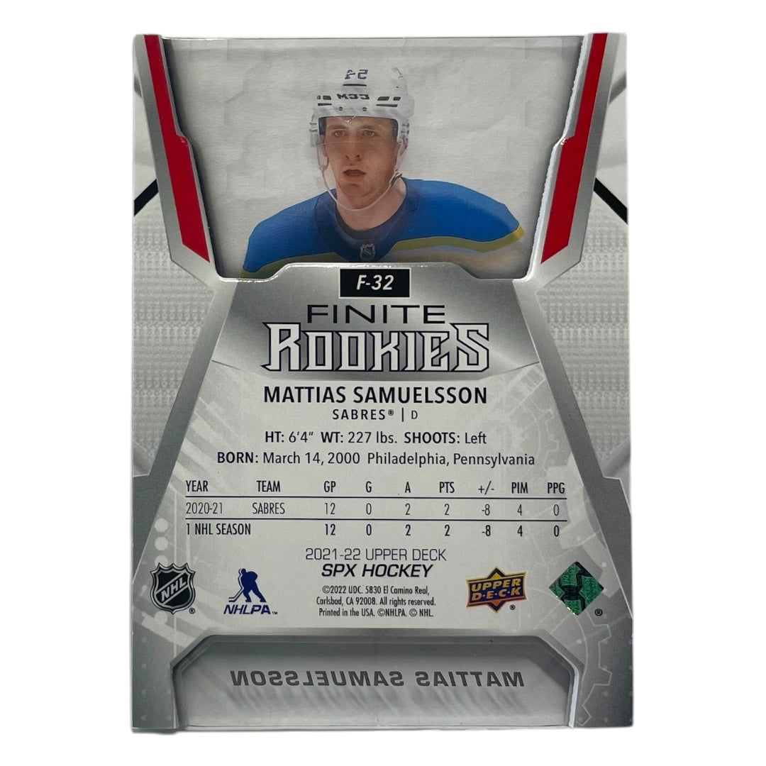 UPPER DECK NHLカード SPX MATTIAS SAMUELSSON SABRES /299 #F-32 中古 IT2