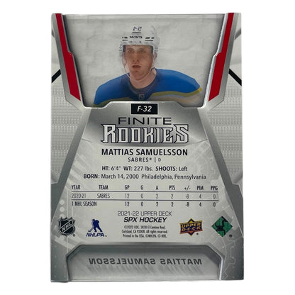 UPPER DECK NHLカード SPX MATTIAS SAMUELSSON SABRES /299 #F-32 中古 IT2