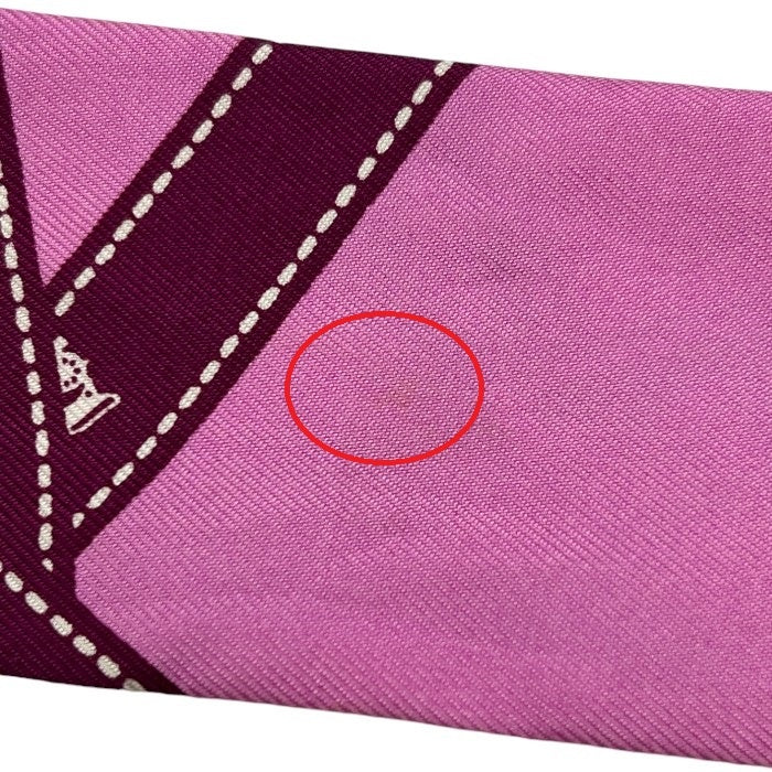 HERMES エルメス ボルデュック ツイリー スカーフ レディース ピンク パープル ブランド シルク 中古 W４