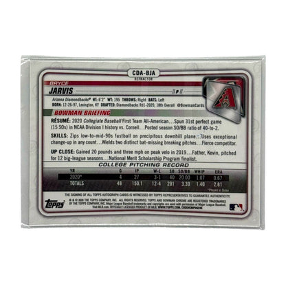 TOPPS MLBカード BOWMAN CHROME 1ST BRYCE JARVIS ARIZONA DIAMONDBACKS /499 #CDA-BJA 中古 IT1