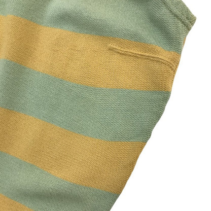 LOUIS VUITTON ルイヴィトン タンクトップ レディース カシミヤ/コットン 綿 ボーダー ニット グリーン/オレンジ Mサイズ 中古 T1