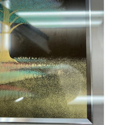 輪島塗 友田祐次 作 沈金 漆芸額 額 絵 インテリア おしゃれ 大樹 中古 W４