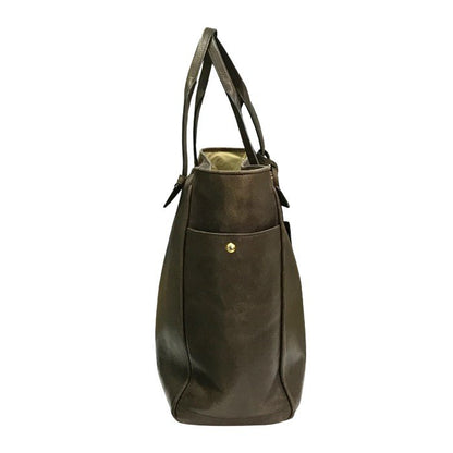 LOEWE ロエベ ヘリテージ トートバッグ レディース レザー ロゴ型押し 大型 ダークブラウン 中古 T1