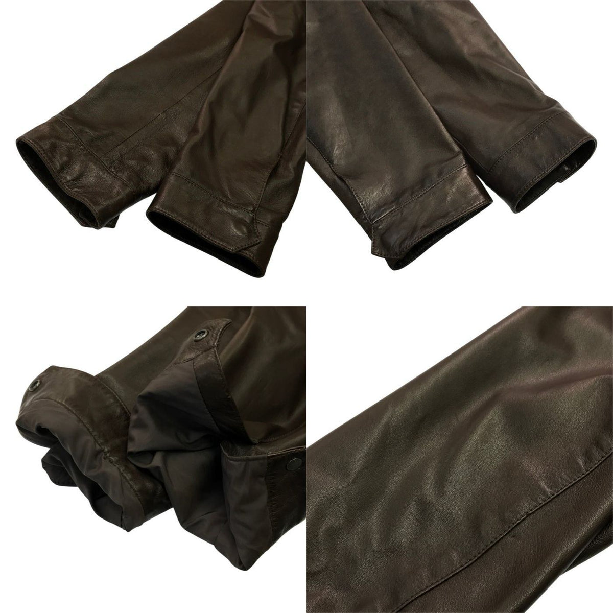 Salvatore Ferragamo サルバトーレフェラガモ レザージャケット メンズ シングルブレスト フルジップ ブラウン 54サイズ 中古 T1