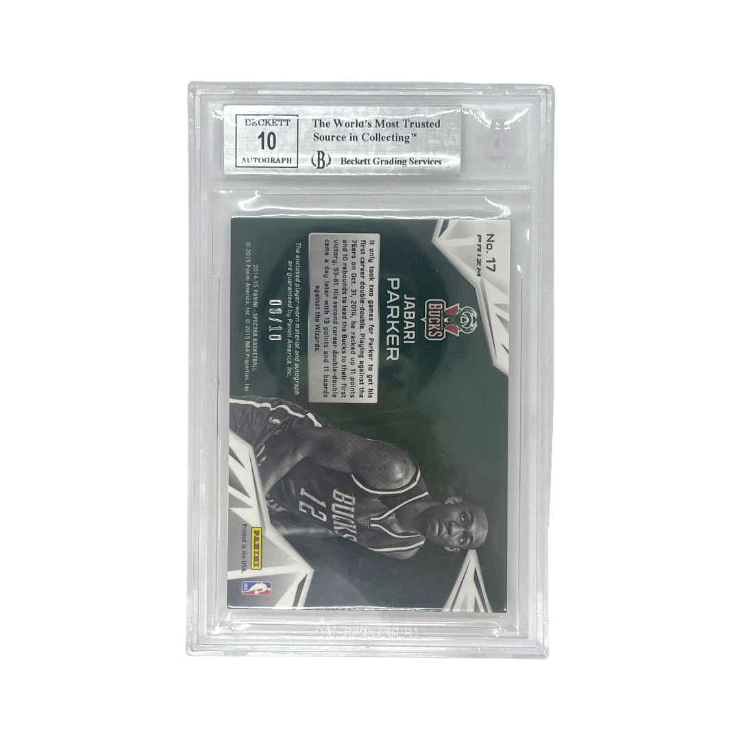 PANINI NBAカード SPECTRA SUPERSTAR AUTO MATERIALS PRIZM GOLD JABARI PARKER 08/10 #17 中古 IT1