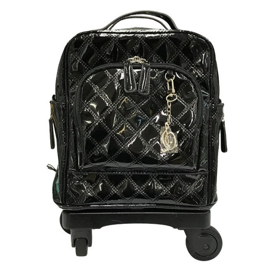 SWANY スワニー キャリーバッグ レディース エナメル調 キルティング 4輪ストッパー 静音 軽量 バッグ取り外し可 ブラック 中古 T1