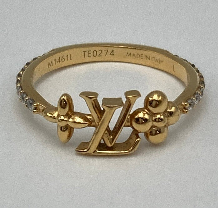 LOUIS VUITTON ルイヴィトン リング LV アイコニック M1461L サイズL ゴールドカラー 中古 D4