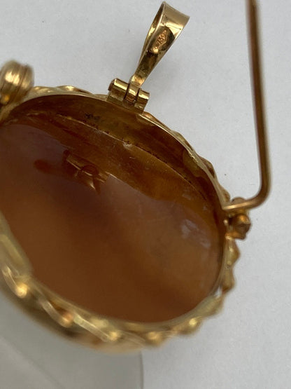 K18 カメオ ブローチ/ペンダントトップ 中古 D4