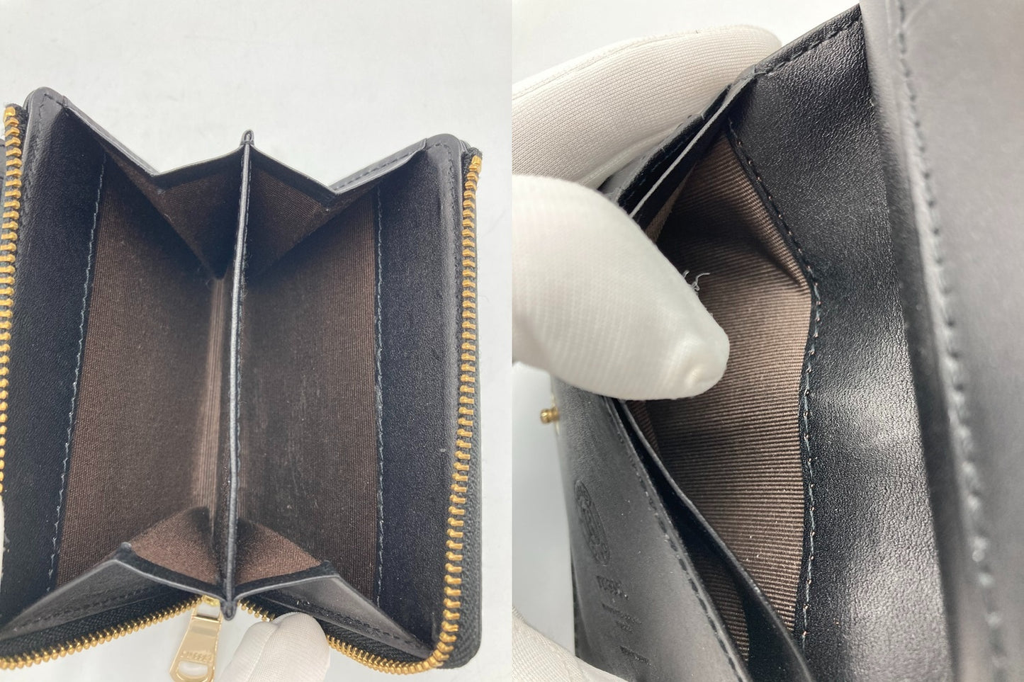 russet ラシット モノグラムプレス ハーフウォレット 2つ折り コンパクト財布 中古 D4