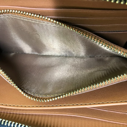 COACH コーチ 長財布 ユニセックス PVCシグネチャー バスキア コラボ 恐竜 ラウンドジップ ファスナー ブラウン F2181 C5615 中古 T1