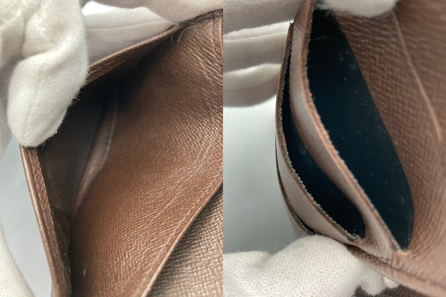 LOUIS VUITTON ルイヴィトン ダミエ エベヌ ポルトモネ・ビエ・ヴィエノワ 2つ折り がま口 財布  N61664 中古 D4