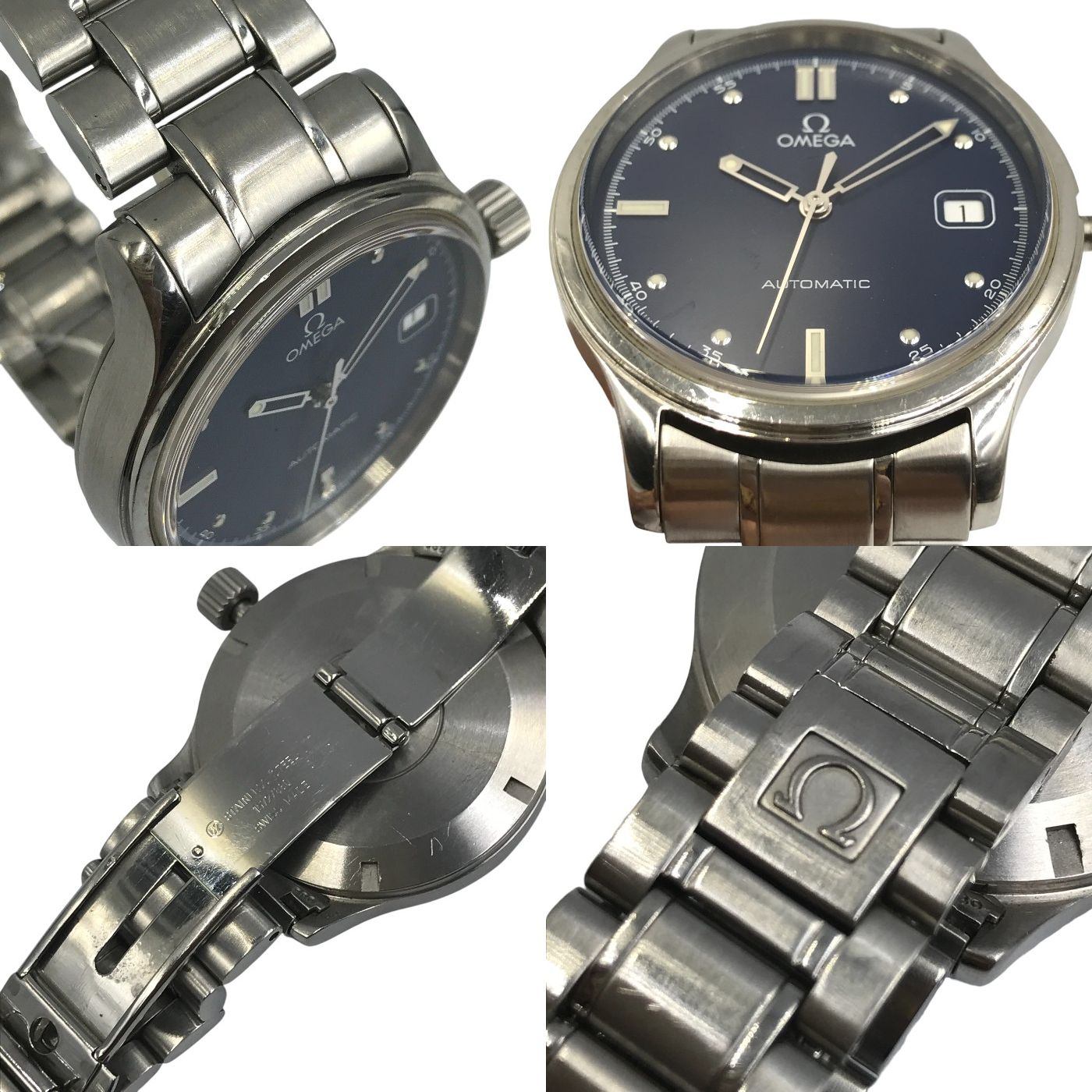 OMEGA オメガ クラシックデイト 腕時計 メンズ 自動巻き オートマティック アナログ SS デイト シルバー/ネイビー 中古 T1