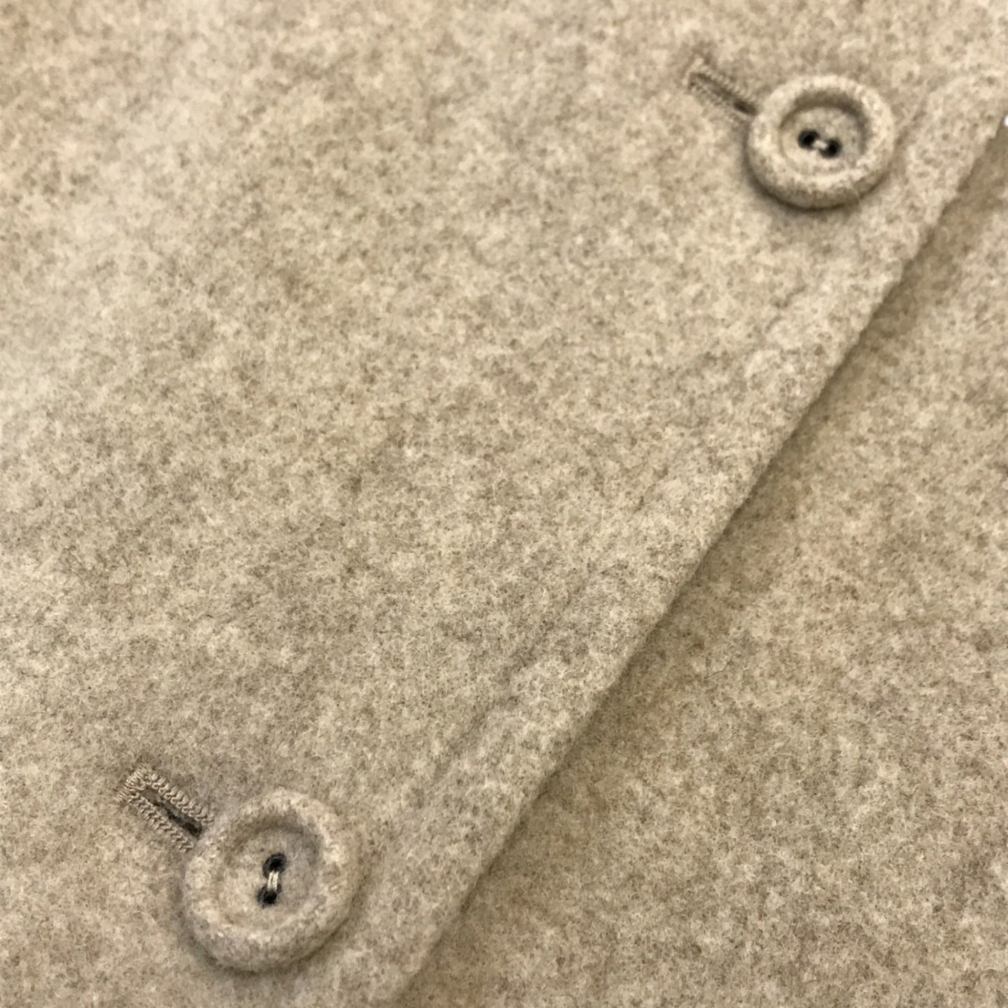 オオカミとフクロウ ノーカラーコート レディース 冬 ウール ロング ベルト 裏地あり ベージュ portom21152 中古 T1