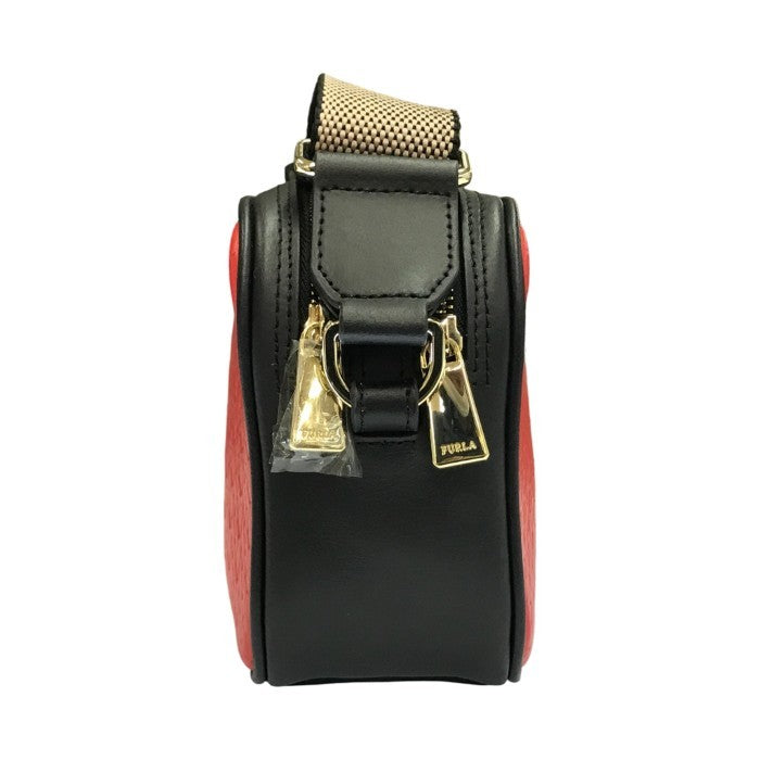 FURLA フルラ LILLI クロスボディ カメラバッグ レディース LILLI ショルダーバッグ 斜め掛け 2コンパートメント バイカラー レッド/ブラック EBJ8LIL 中古 T1