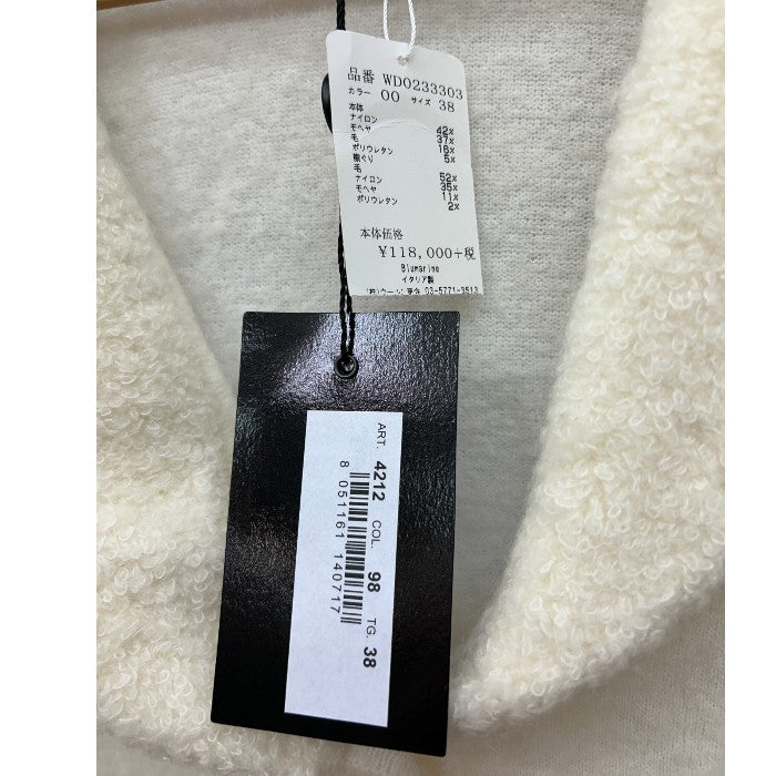 未使用品 Blumarine ブルマリン スワロフスキーボタン カーディガン WD0233303 IT38 レディース かわいい おしゃれ ホワイト 冬 秋 中古 W４