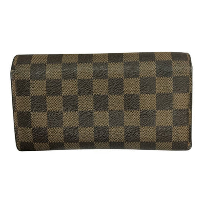 LOUIS VUITTON ルイヴィトン ダミエ ポシェット ポルト モネ クレディ 長財布 二つ折り カード2枚 ブラウン N61725 中古 T1