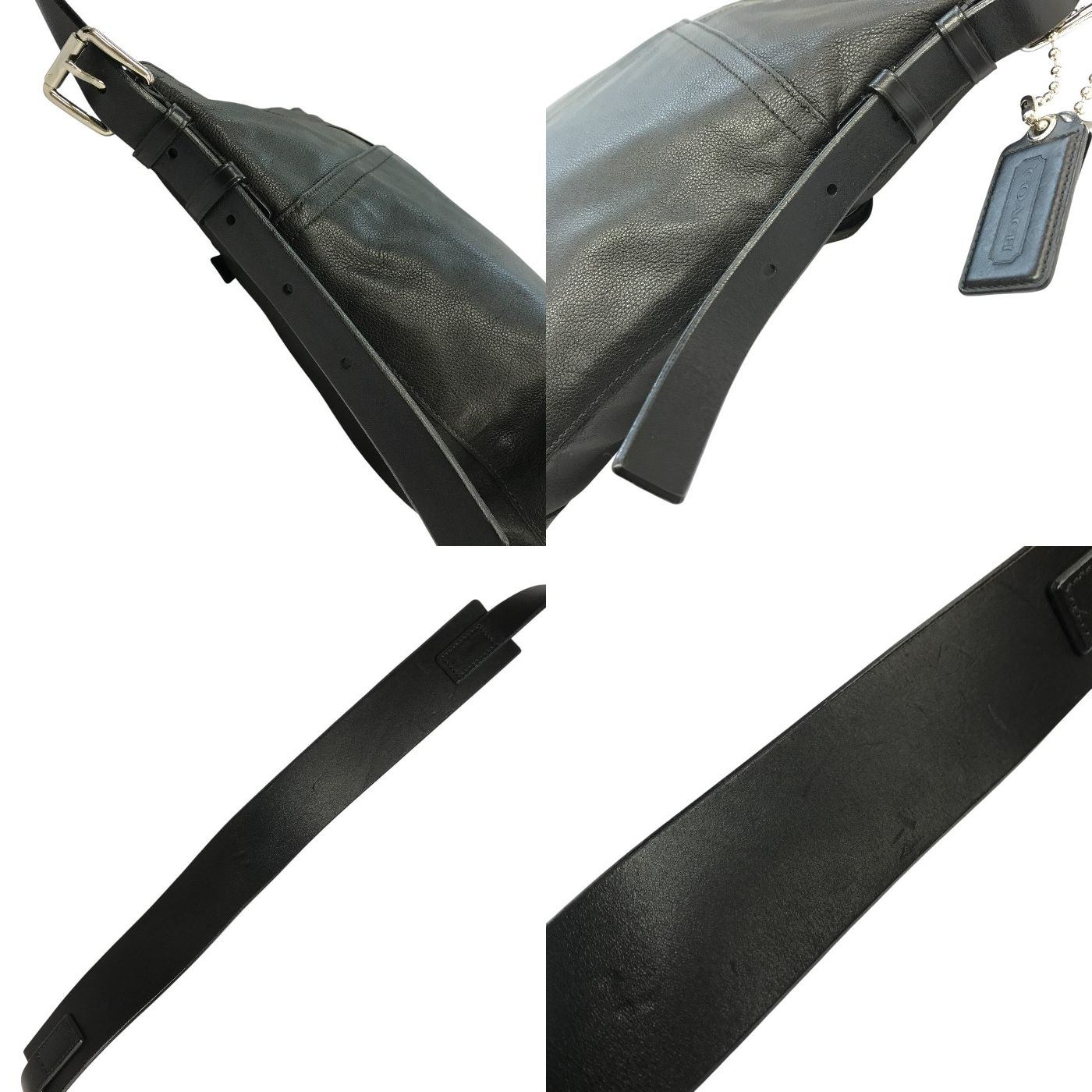 COACH コーチ ショルダーバッグ メンズ レザー 斜め掛け クロスボディ ブラック 70308 中古 T1