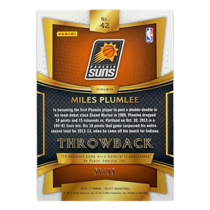 PANINI NBAカード SELECT PRIZM MILES PLUMLEE PHOENIX SUNS /99 #42 中古 IT2