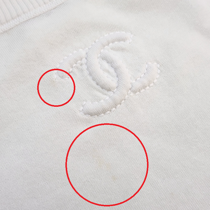 CHANEL シャネル トップス レディース 春夏 長袖 コットン ニット フリル 五分袖 ココマーク ホワイト 36サイズ P35143K02046 中古 T1