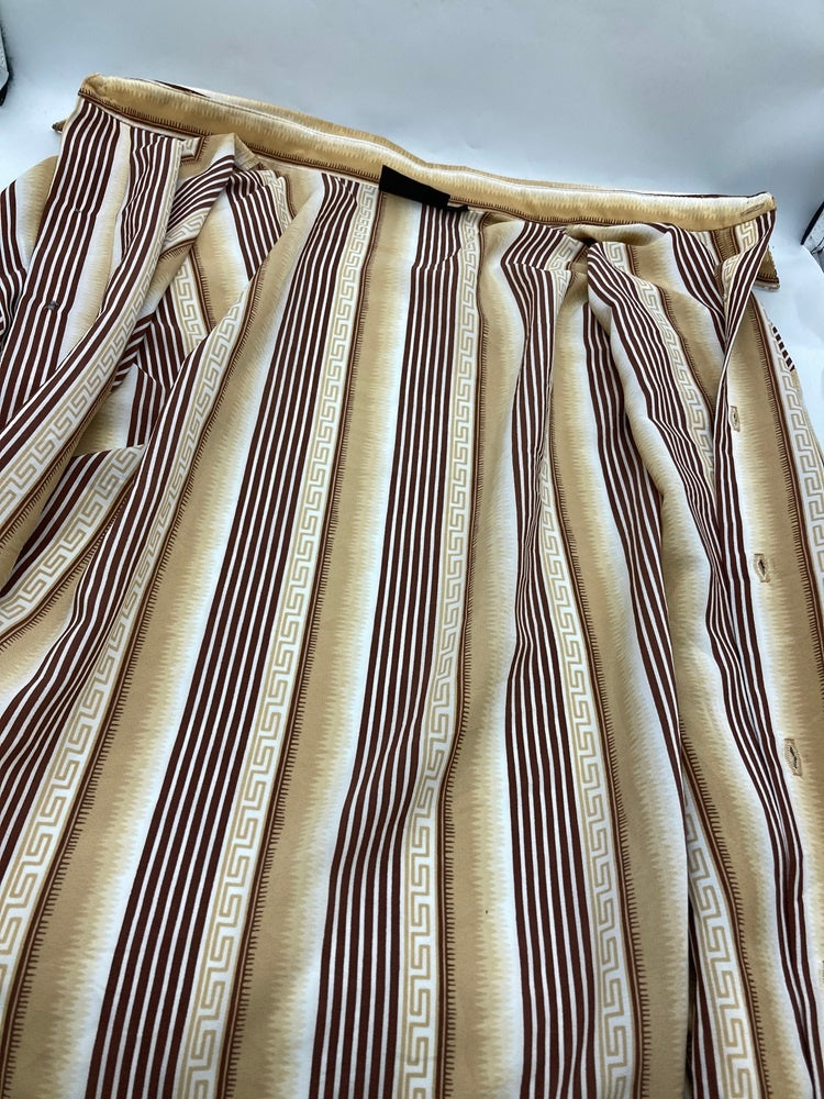 monzini COLLECTION 総柄 ストライプ 長袖シャツ アメリカ製 サイズXL 中古 D4