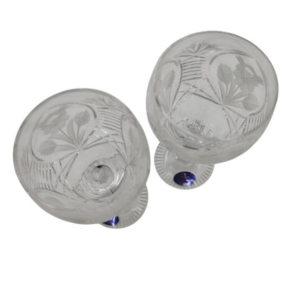 【未使用品】 DRESDEN KRISTALL ドレスデンクリスタル グラヴィール彫刻 ワイングラス ペア 中古 H4
