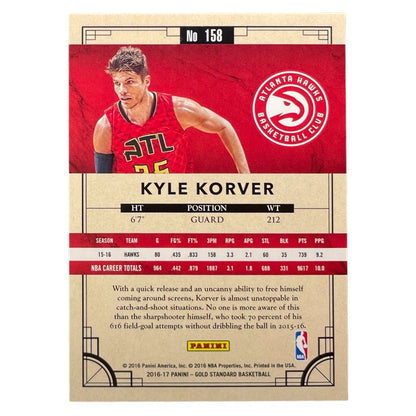 PANINI NBAカード GOLD STANDARD KYLE KORVER ATLANTA HAWKS /79 #158 中古 IT2