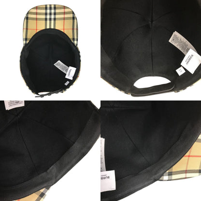 BURBERRY LONDON バーバリー ベースボールキャップ メンズ コットン チェック柄 ロゴパッチ ボタン ベージュ XLサイズ 8026929 中古 T1