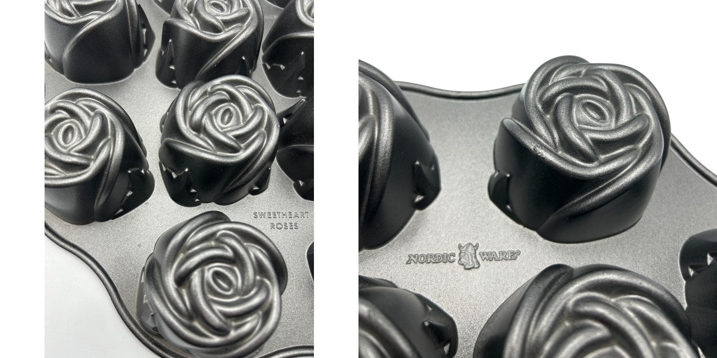 NORDIC WARE ノルディックウェア スイートローズ 型 2個セット ケーキ型 パン型 お菓子 製菓 バラ 薔薇 中古 W４