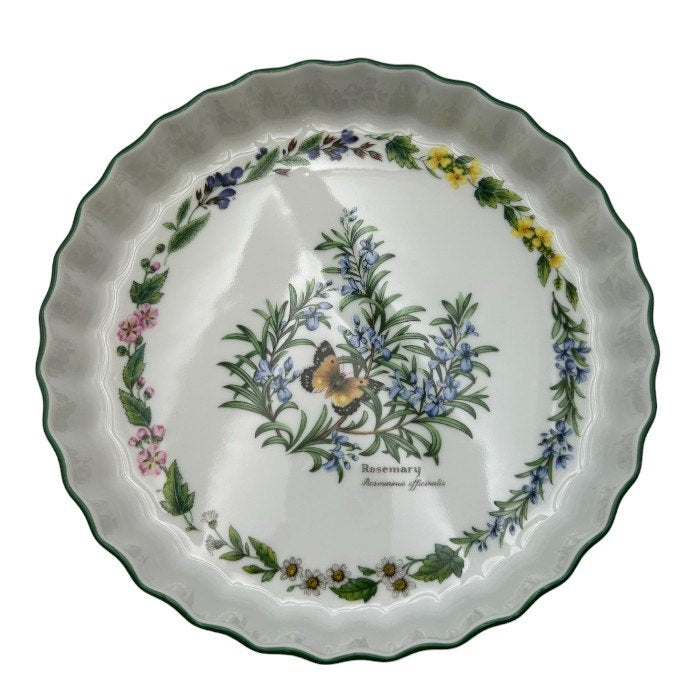 ROYAL WORCESTER ロイヤルウースター ハーブ ローズマリー キッシュプレート 皿 洋食器 ブランド 蝶々 フラワー 花 中古 W４