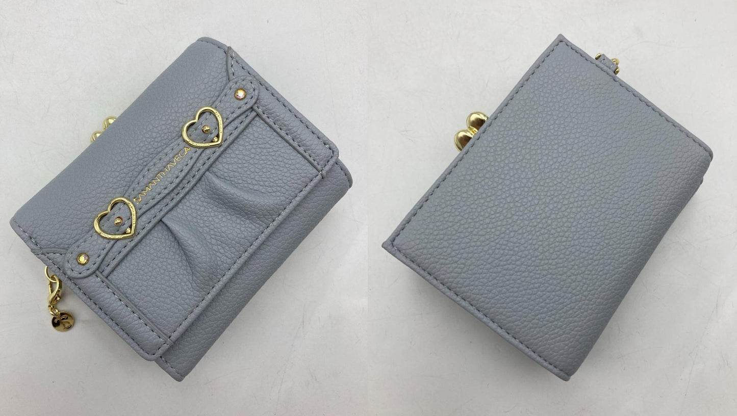 SAMANTHA VEGA サマンサベガ ハートベルト 折財布 ライトブルー 中古 D4