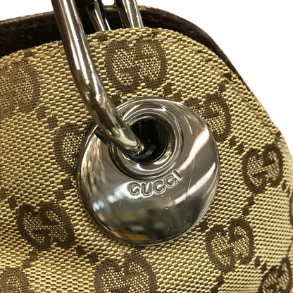 GUCCI グッチ GGキャンバス ハンドバッグ レディース キャンバス/レザー セミショルダー トート A4収納 カーキ/ブラウン 121023 中古 T1