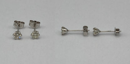 Pt900 1Pダイヤ 0.15ct ピアス 中古 D4