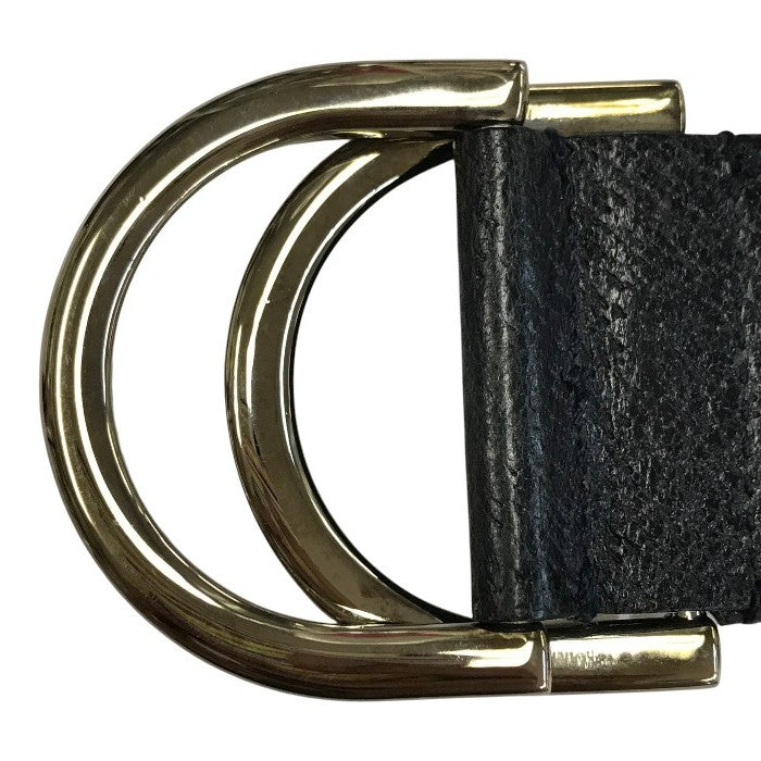 GUCCI グッチ ダブルリング ベルト ユニセックス キャンバス/レザー シェリーライン ストライプ ネイビー/レッド 113cm 146435 中古 T1