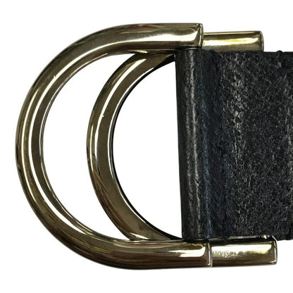 GUCCI グッチ ダブルリング ベルト ユニセックス キャンバス/レザー シェリーライン ストライプ ネイビー/レッド 113cm 146435 中古 T1