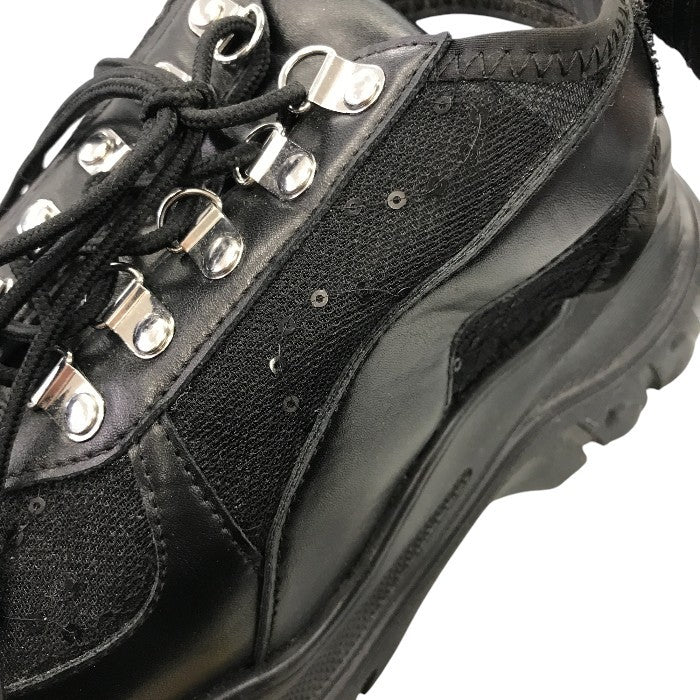 HARE サンダル レディース 夏 レザー ラメ メッシュ ブラック Lサイズ 中古 M1