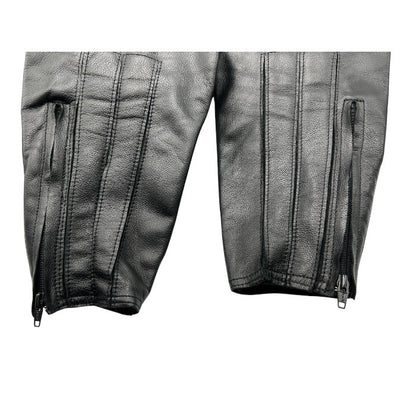 RAVINE ラヴィーン ライダースパンツ M メンズ 牛革 レザー バイク 膝あて プロテクター 中古 W４