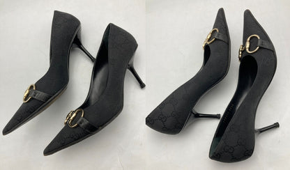 GUCCI グッチ オリジナルGG ホースビット ポインテッドトゥ パンプス 138530 サイズ35 1/2 中古 D4