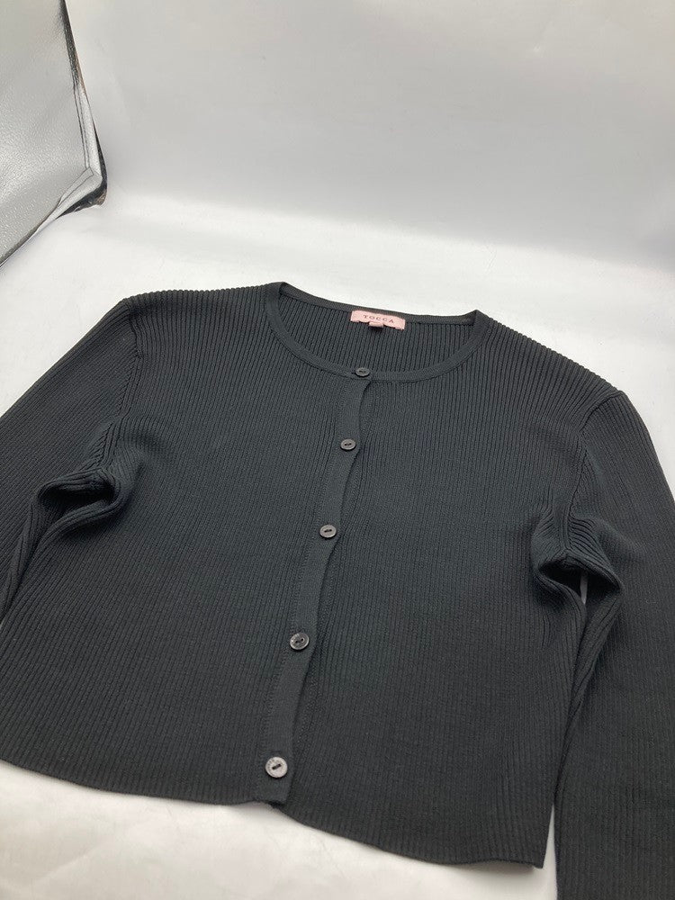 TOCCA トッカ シルク100％ カーディガン 袖リボン ブラック サイズXS 中古 D4