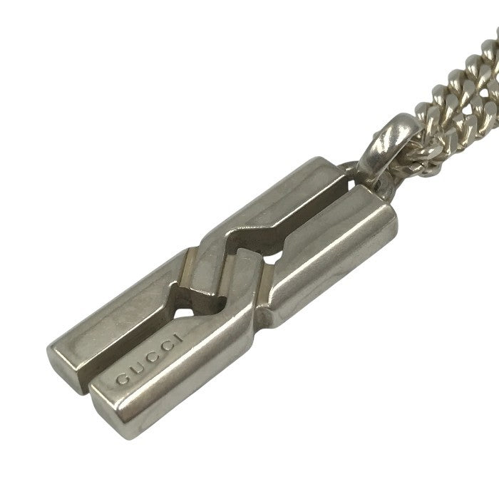 GUCCI グッチ ノットインフィニティ ネックレス シルバー925 喜平チェーン付き AG マット加工 ペンダント 中古 T1
