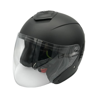 マルシン バイクヘルメット クリアシールド PSC 二輪 インナーバイザー インカム用スピーカーホール トップベンチレーション 艶消し フラットブラック XLサイズ 中古 T1