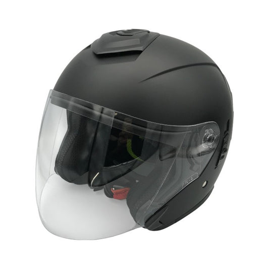 マルシン バイクヘルメット クリアシールド PSC 二輪 インナーバイザー インカム用スピーカーホール トップベンチレーション 艶消し フラットブラック XLサイズ 中古 T1