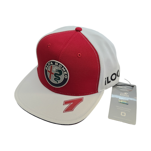 ALFA ROMEO アルファロメオ キャップ ユニセックス キミ ライコネン レーシングF1チーム スナップバック 帽子 レッド/ホワイト 中古 T1