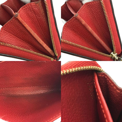 LOUIS VUITTON ルイ ヴィトン モノグラム アンプラント ジッピー コインパース ユニセックス ラウンドジップ 小銭入れ レザー スカーレット M63696 中古 T1