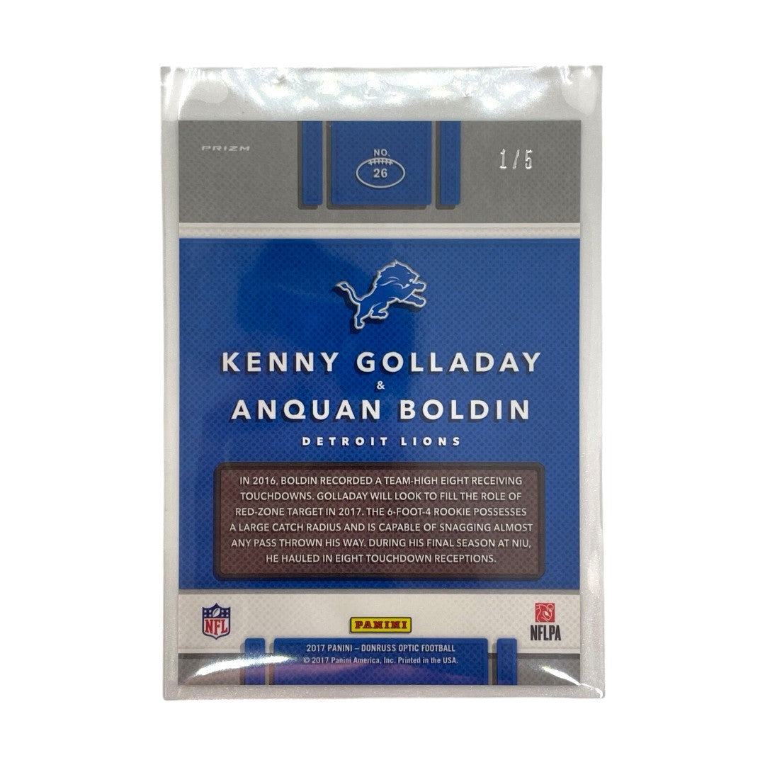 PANINI NFLカード DONRUSS OPTIC ILLUSIONS PRIZM KENNY GOLLADAY ANQUAN BOLDIN DETROIT LIONS 1/5 #26 中古 IT1