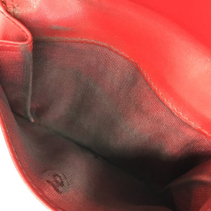 PRADA プラダ 財布 レディース 2つ折り レザー コンパクト 小銭入れあり ゴールド金具 ブラック/レッド 中古 T1