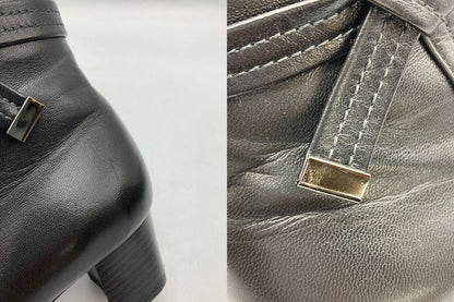 RiZComfort リズコンフォート サイドジップ レザー ショートブーツ 0603 サイズ23.0cm 中古 D4