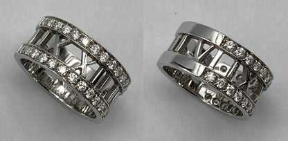 TIFFANY＆Co. ティファニー K18WG ハーフダイヤ アトラス オープンリング 13号 中古 D4