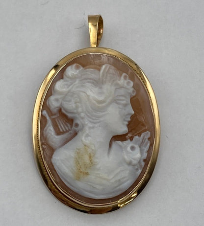 K18 カメオ ブローチ/ペンダントトップ 中古 D4